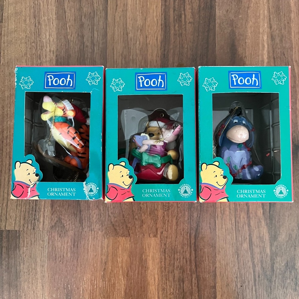 Disney Seasonal Specialties Christmas Ornaments Set of 3 Tigger Pooh Eeyore